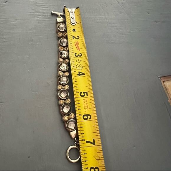 Bling Gold Tone Toggle Bracelet - Picture 11 of 11